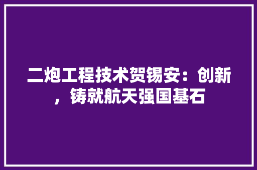 二炮工程技术贺锡安：创新，铸就航天强国基石 家居装修