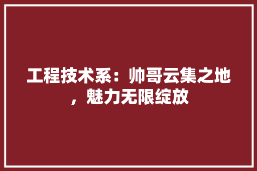 工程技术系：帅哥云集之地，魅力无限绽放 现代风格装饰