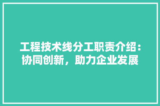 工程技术线分工职责介绍：协同创新，助力企业发展 现代风格装饰