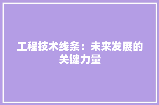 工程技术线条：未来发展的关键力量 现代风格装饰