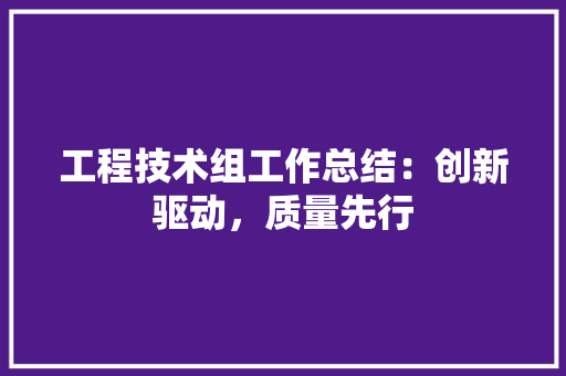 工程技术组工作总结：创新驱动，质量先行 现代风格装饰