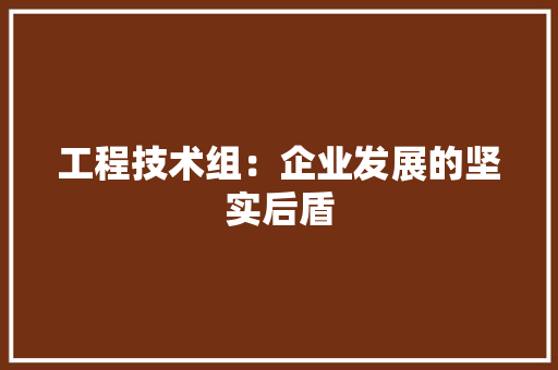 工程技术组：企业发展的坚实后盾 现代风格装饰
