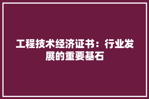 工程技术经济证书：行业发展的重要基石 现代风格装饰