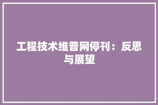 工程技术维普网停刊：反思与展望 现代风格装饰