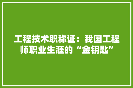 工程技术职称证：我国工程师职业生涯的“金钥匙” 现代风格装饰
