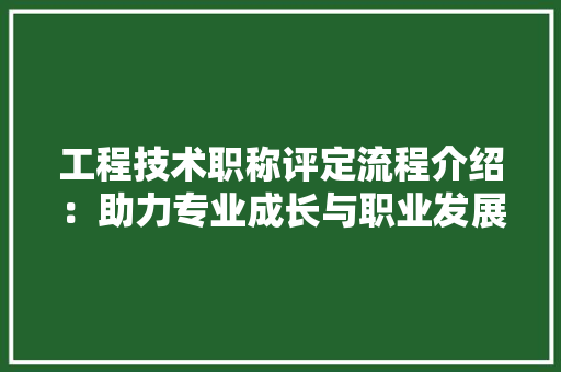 工程技术职称评定流程介绍：助力专业成长与职业发展 现代风格装饰
