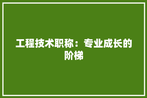 工程技术职称：专业成长的阶梯 现代风格装饰