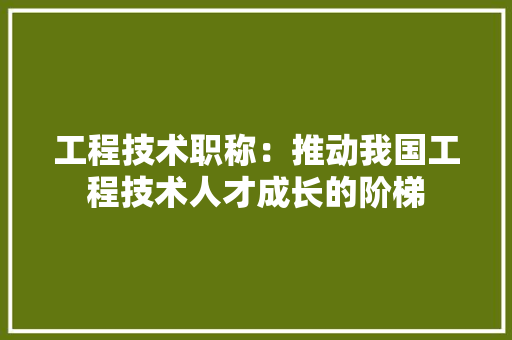 工程技术职称：推动我国工程技术人才成长的阶梯 现代风格装饰
