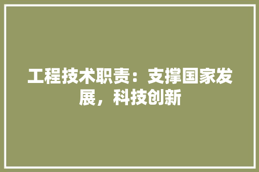 工程技术职责：支撑国家发展，科技创新 现代风格装饰