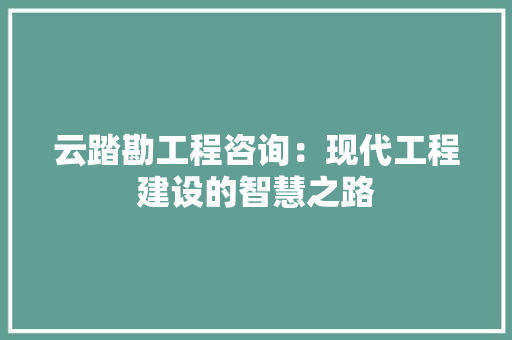云踏勘工程咨询：现代工程建设的智慧之路 家居装修