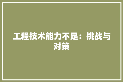 工程技术能力不足：挑战与对策 现代风格装饰