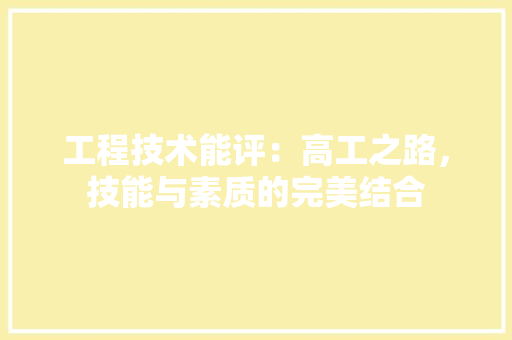 工程技术能评：高工之路，技能与素质的完美结合 现代风格装饰