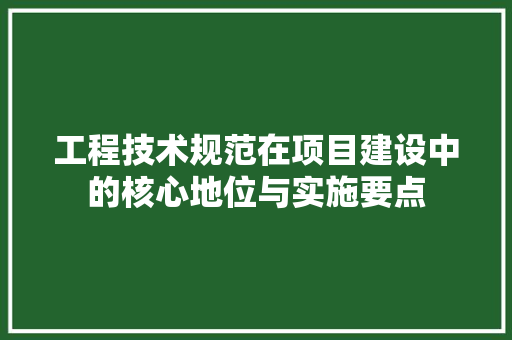 工程技术规范在项目建设中的核心地位与实施要点 现代风格装饰