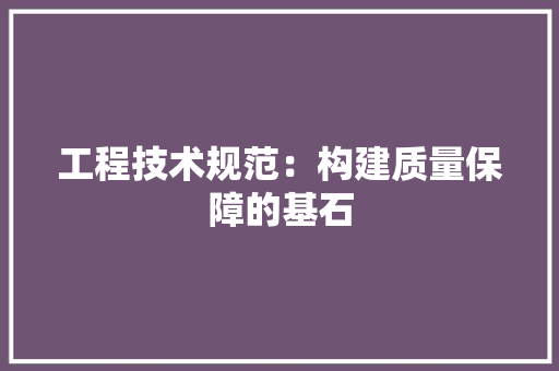 工程技术规范：构建质量保障的基石 现代风格装饰