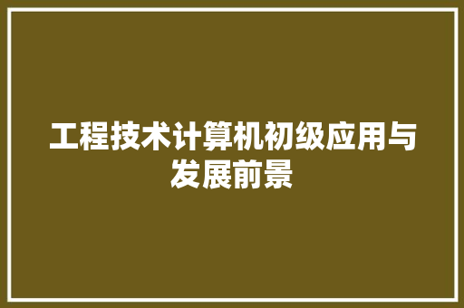工程技术计算机初级应用与发展前景 现代风格装饰