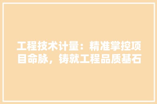 工程技术计量：精准掌控项目命脉，铸就工程品质基石 现代风格装饰