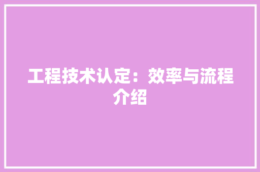 工程技术认定：效率与流程介绍 现代风格装饰