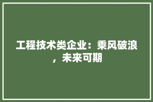 工程技术类企业：乘风破浪，未来可期 现代风格装饰