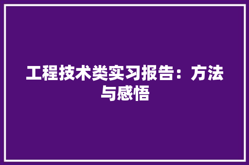 工程技术类实习报告：方法与感悟 现代风格装饰