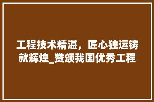 工程技术精湛，匠心独运铸就辉煌_赞颂我国优秀工程师团队 现代风格装饰