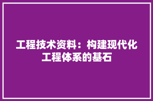 工程技术资料：构建现代化工程体系的基石 现代风格装饰