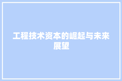 工程技术资本的崛起与未来展望 现代风格装饰