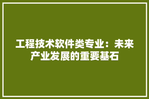 工程技术软件类专业：未来产业发展的重要基石 现代风格装饰