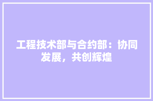 工程技术部与合约部：协同发展，共创辉煌 现代风格装饰