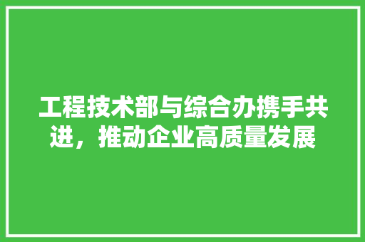 工程技术部与综合办携手共进，推动企业高质量发展 现代风格装饰
