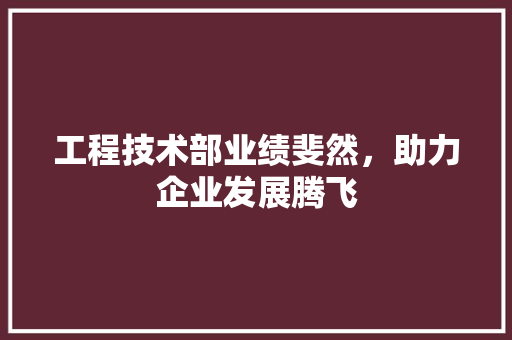工程技术部业绩斐然，助力企业发展腾飞 现代风格装饰