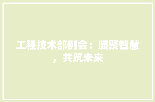 工程技术部例会：凝聚智慧，共筑未来 现代风格装饰