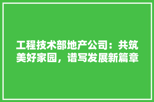 工程技术部地产公司：共筑美好家园，谱写发展新篇章 现代风格装饰