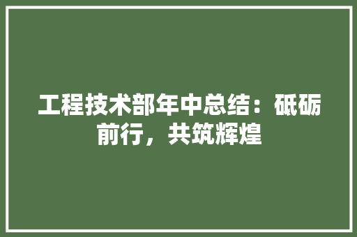 工程技术部年中总结：砥砺前行，共筑辉煌 现代风格装饰