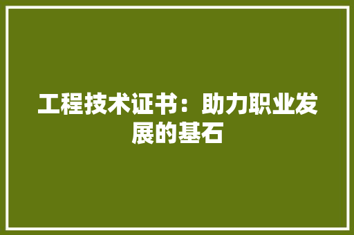 工程技术证书：助力职业发展的基石 现代风格装饰