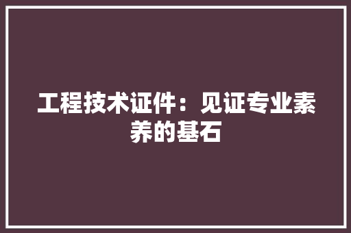 工程技术证件：见证专业素养的基石 现代风格装饰