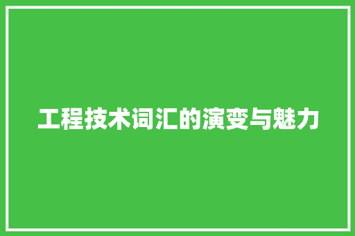 工程技术词汇的演变与魅力