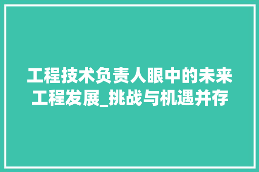 工程技术负责人眼中的未来工程发展_挑战与机遇并存 现代风格装饰