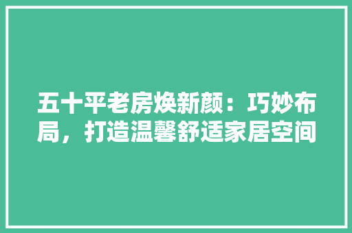五十平老房焕新颜：巧妙布局，打造温馨舒适家居空间 家居装修