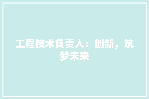 工程技术负责人：创新，筑梦未来 现代风格装饰