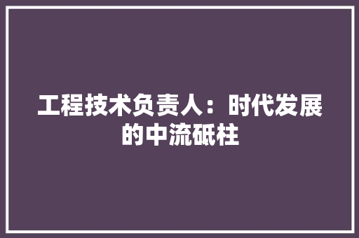 工程技术负责人：时代发展的中流砥柱 现代风格装饰