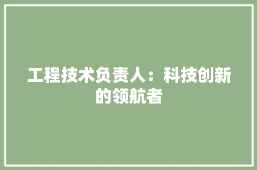 工程技术负责人：科技创新的领航者 现代风格装饰