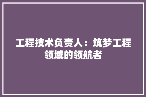 工程技术负责人：筑梦工程领域的领航者 现代风格装饰