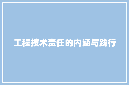 工程技术责任的内涵与践行 现代风格装饰