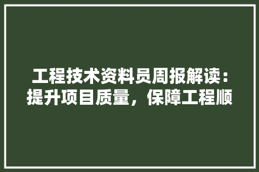 工程技术资料员周报解读：提升项目质量，保障工程顺利进行 现代风格装饰