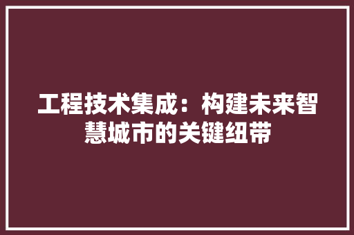 工程技术集成：构建未来智慧城市的关键纽带 中式风格装饰