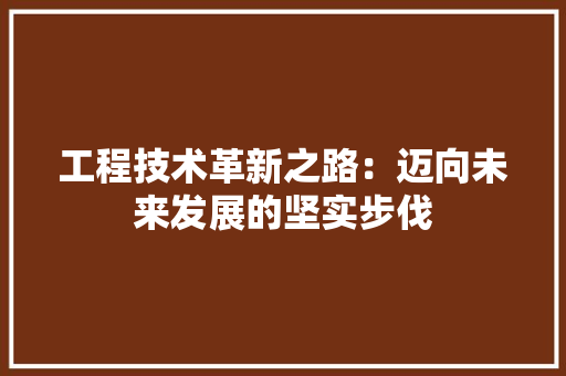 工程技术革新之路：迈向未来发展的坚实步伐 中式风格装饰
