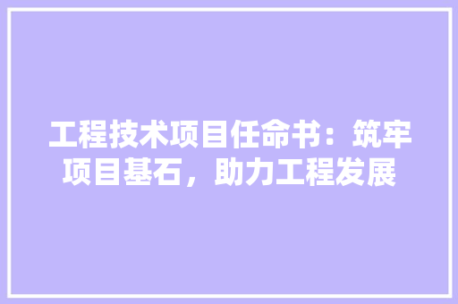 工程技术项目任命书：筑牢项目基石，助力工程发展 中式风格装饰