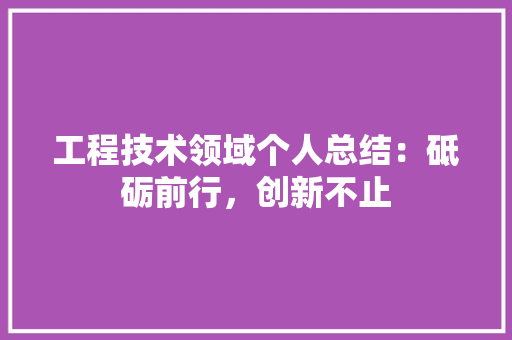 工程技术领域个人总结：砥砺前行，创新不止 中式风格装饰