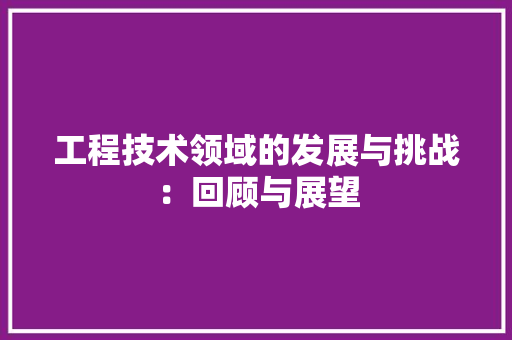工程技术领域的发展与挑战：回顾与展望 中式风格装饰