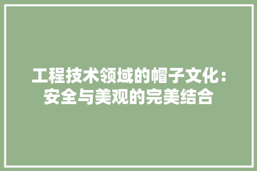 工程技术领域的帽子文化：安全与美观的完美结合 中式风格装饰